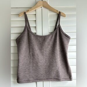 Athleta Sunday Rib Cami chocolate brown Heather size medium